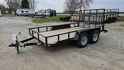 Width: 6' 4in. Length: 12' Height: 12in. Sides GVWR: 3175KG/7000LBS Axle Type: Tandem Frame: Steel T...