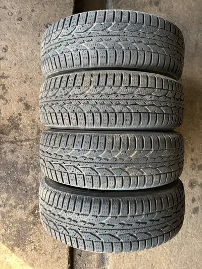 RIMS 17in Steel Rims Big Bore (Will fit Most Cars) 5x114.3 TIRES 215 55 17 Firestone Winterforce2 Tr...