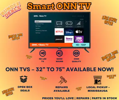 ONN TVs 32" to 75" | Open Box | From $120 | Mississauga Pickup, View more