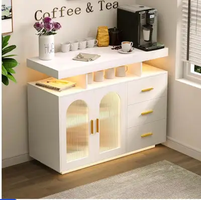 WE DELIVER - HWB Sideboard Buffet Cabinet with Charging... LOT#, View more