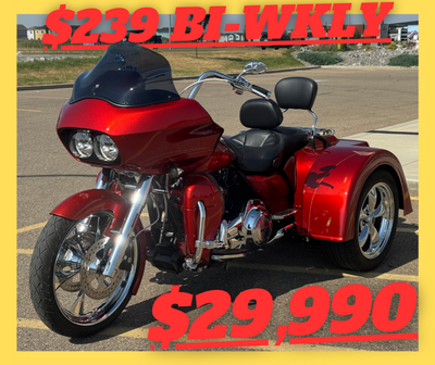 PAYMENTS AS LOW AS $239 BY-WEEKLY. RETIREE SELLING 2013 HARLEY DAVIDSON ROAD GLIDE TRIKE IN CANDY OR...