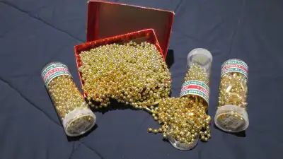 Christmas Tree Garland - Gold Beads, View more
