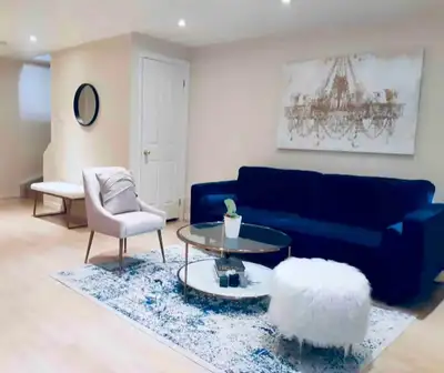 Spacious, bright, newly renovated one bedroom apartment in the basement of a quiet house with parkin...