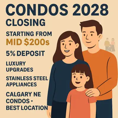 2028 Closing NE Calgary Condos Starting from Mid $200s ✅ 1, 2 & 3 Bedroom Units Available ✅ Only 5%...