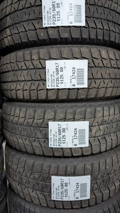 SET OF 4X P235/60R17 235/60/17 BRIDGESTONE BLIZZAK WS-80 TAG # 17424 ** Please read details below **...