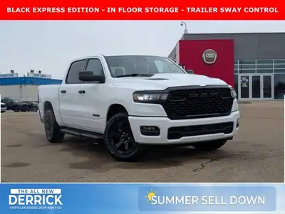 The 2026 Ram 1500 Black Express Crew Cab combines practical capability with a clean, modern design....