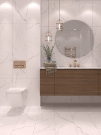 3.89/SF WHITE MARBLE-LOOK 12X24 TILE
