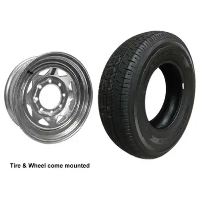 TRAILER TIRES ST235 80 R16 TRAILER TIRES on 8 HOLE GALVANIZED RIMS - $209.00 + HST - Load Range E -...