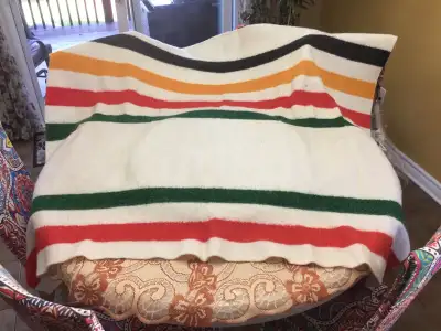 Vintage “Mohawk” wool blanket, just recently dry cleaned. NM., View more