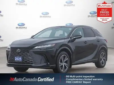 New Price! Odometer is 3048 kilometers below market average! Black 2025 Lexus RX 350h HYBRID | LEATH...