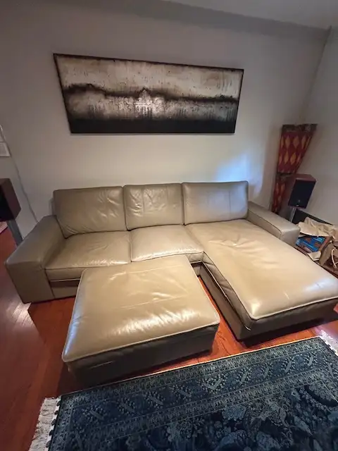 3 seater Leather sofa with Lounge chair and Ottoman62863274666881123