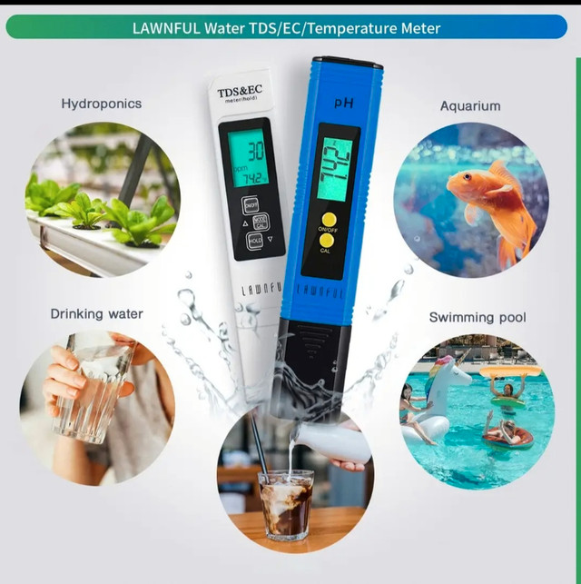LAWNFUL Water pH Meter and TDS Meter, pH and 3 in 1 TDS&EC Water in Other in Gatineau