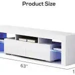 NEW HIGH GLOSS LED TV STAND WHITE / BLACK S3036 in Other in Regina - Image 3
