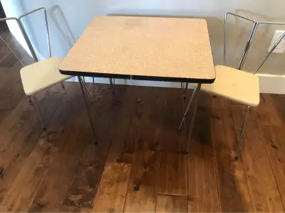 Vintage 1960s Child’s play dining or play table wood material, View more