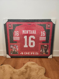 Joe Montana autographed framed jersey