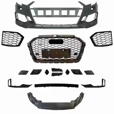 AUDI A3 S3 8V RS3 CONVERSION FRONT BUMPER KIT FITS 2017 2018 2019 2020 WE ALSO HAVE SPACER SPOILER D...