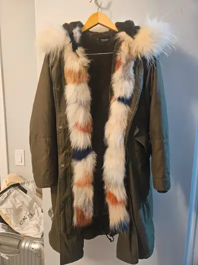Women's and girl's coat with fox and raccoon fur, View more