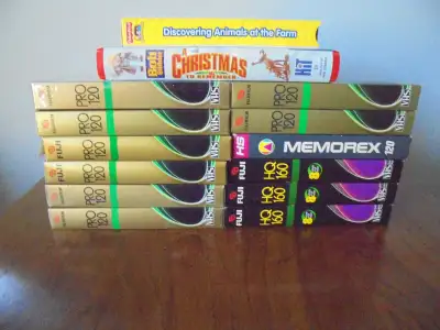 12 recordable VCR cassette tapes $35.