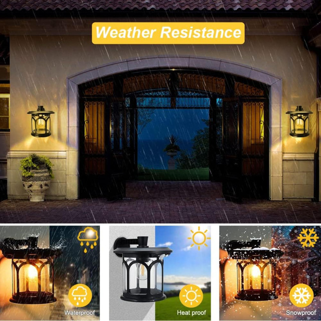 2 Pack Solar Wall Lantern in Outdoor Lighting in Gatineau - Image 4