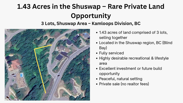 Private 1.43-Acre Lot in the Heart of the Shuswap in Land for Sale in Kamloops - Image 2