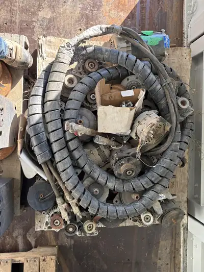 Asset LINQ Lot of Truck Tractor parts including starters, alternators, hoses, and other Asset LINQ i...