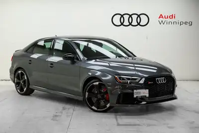 The exhilarating 2020 Audi RS 3 Sedan in striking Daytona Gray Pearl Effect delivers an uncompromise...