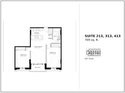 Feature: Private balcony A generous two-bedroom with a private balcony — one of the only mid-floor l...