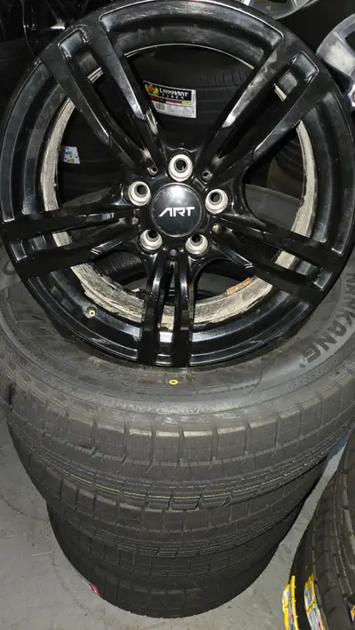 Upgrade your ride with this set of 4 ART used alloy wheels, featuring a 5x112 bolt pattern that prom...