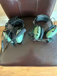 2 david clark aviation headsets