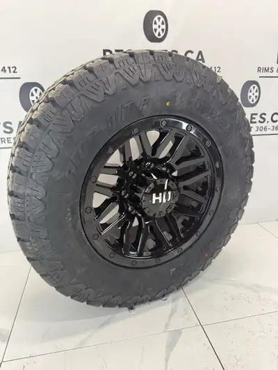 Set of four 275 70 18 AMP Pro All terrain tires on Black Fast HD 18 inch Rims -- FREE Shipping to Ed...