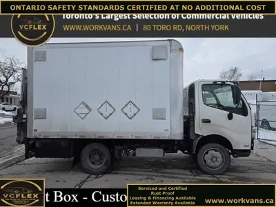 Rare Spec Unit - 2017 Hino 195 - 12Ft Aluminum Box (12x96Wx84H) with Custom Lift Gate (Waltco 2000LB...