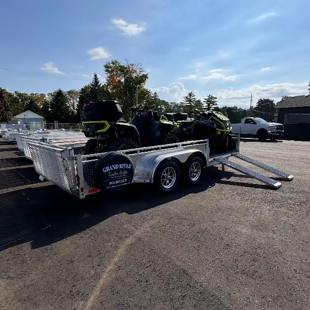 Aluminum 7x16 Tandem Axle Side load ATV Trailer with rear Byfold in Cargo & Utility Trailers in Brantford - Image 8