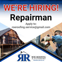 HIRING-EXPERIENCED Roofing & Exteriors Service/Repair Technician