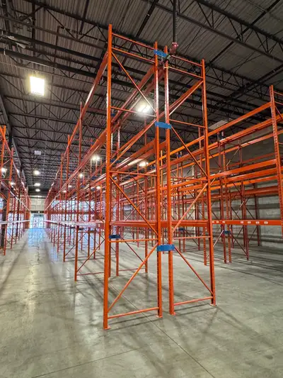 Used 18' tall Redirack frames - Used Warehouse Racking We have used 18' tall x 42" deep pallet rack...