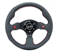 NRG RST-007R Dual Button Leather Steering Wheel Black