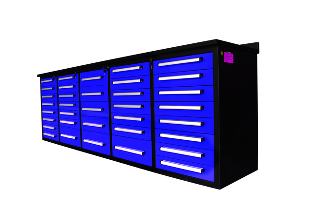 NEW STAINLESS 15 DRAWER + 2 CABINET 10 FT TOOL BENCH 1015DD2SS in Tool Storage & Benches in Regina - Image 7