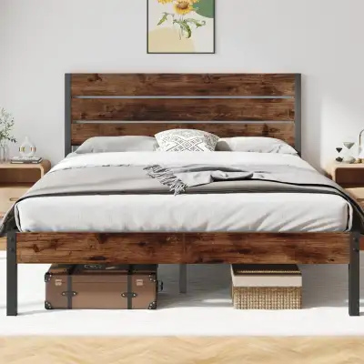BNIB PRICE IS FIRM - Queen Bed Frame with Headboard and Footboar, View more