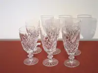 SET 6 VINTAGE HAND CUT CRYSTAL GLASS PORT/WINE GLASSES 5.5" H