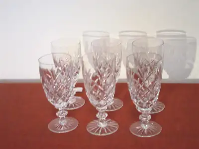 SET 6 VINTAGE HAND CUT CRYSTAL GLASS PORT/WINE GLASSES 5.5" H, View more