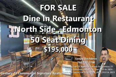 Best Deal On North Side Edmonton- Restaurant For Sale, View more