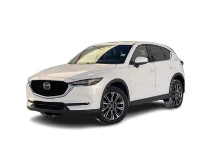 Our 2019 Mazda CX-5 Signature in Snowflake White Pearl Mica is in stock and all up to date on mainte...