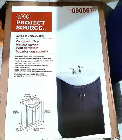 NEW - Project Source Vanity with Top - Espresso Finish, View more