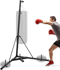 OrangeA Dual Station Boxing Stand Free Standing Heavy Bag Stand