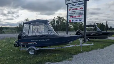 Marsh's Marina 2026 Princecraft 162 Max Holiday Dual Console for sale powered by a Mercury 60 hp fou...