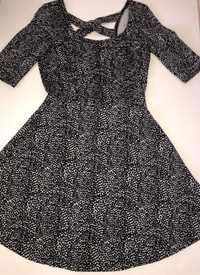Candy Couture Black and White Print 3/4 Sleeve Dress Size S