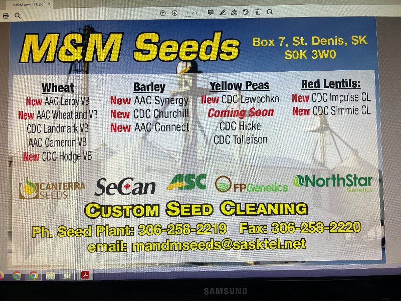 M&M Seeds has the following seed varieties for the 2023 season
