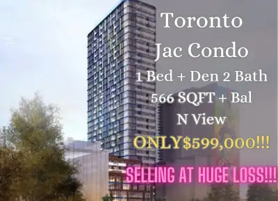 Toronto Jac Condo 1B+Den 2B Assignment ONLY $599k