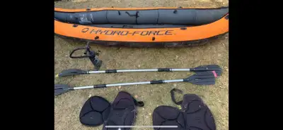This inflatable kayak is in used condition, but it is still ready for some fun on the water. This ka...