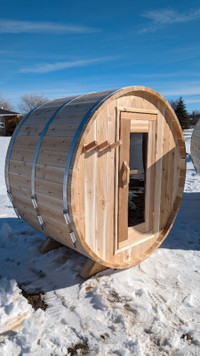6x4 White Cedar Barrel Sauna