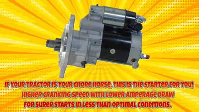 Best starter for your 60HP or under Fiat or Universal tractor. Higher cranking speed and less batter...
